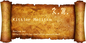 Kittler Melitta névjegykártya